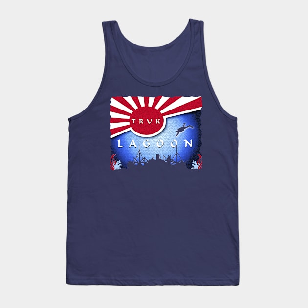 Truk Lagoon Wreck Dive WWII Japan Flag Scuba Diving Gifts Tank Top by TeeCreations